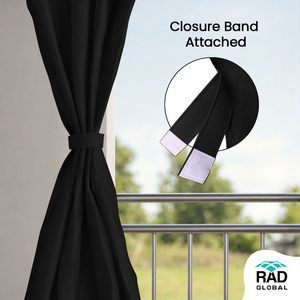 Midnight Black Eyelet Outdoor Curtains 325 GSM with Heavy Duty Weather Resistant Fabric for Premium Privacy and Elegant - Product Image 2