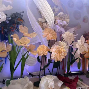Flores de papel de espuma hechas a mano para decoración del hogar, flores de lujo de alta calidad para boda, X32