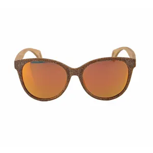 Sustainable Development Coffee Grounds Sunglasses With Wood Temple Biodegradable Sunglasses