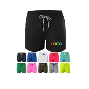 Shorts masculinos para praia, verão, com logotipo personalizado, bermuda de surf, secagem rápida, para homens, natação