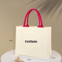 Sac fourre-tout en toile de coton personnalisé avec poignée en corde, sac de courses réutilisable, écologique, pour l'école, les voyages, l'usage quotidien