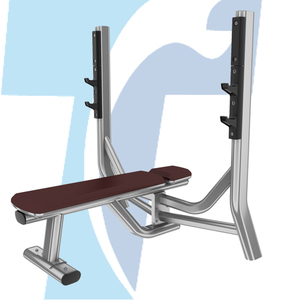 TZ Banc plat de qualité supérieure à usage commercial avec support et fonction haltères pour salle de sport TZ-8023 Oly Flat - Product Image 1