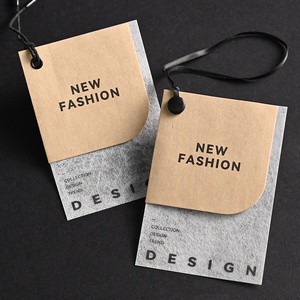 Sang trọng cardstock chết cắt hình dạng sản phẩm logo in may mặc treo tag giấy quần áo tùy chỉnh hangtag nhãn - Product Image 6