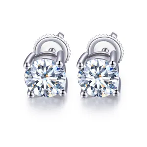 Mishang Jewelry IGI 18K 1CT RD Lab Grown Diamond Earring birthday gift .