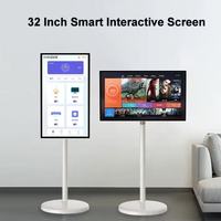 Sistema Android de tamaño pequeño de 32 pulgadas Smart TV Monitor de pantalla táctil portátil Home Cinema TV giratorio y móvil para varias ocasiones
