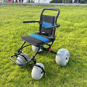 Ary sedia a rotelle da spiaggia pieghevole manuale medicale per sabbia | Manico Push/Pull per sedia a 4 ruote leggero AY-STV3.0 120KG - Product Image 1