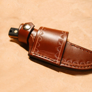 Étui à couteau en cuir véritable de haute qualité avec passant de ceinture pour couteaux à lame fixe, couteaux de chasse en plein air, étui en cuir - Product Image 6