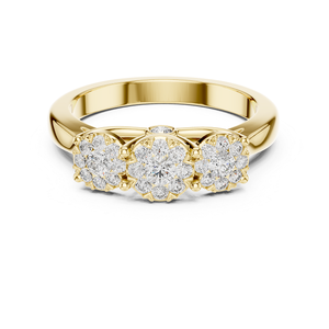 Anillo de Diamantes Dorado de Moda para Mujer, Aspecto Elegante y Brillante, Ideal para Bodas, Compromisos, Fiestas y Regalos - Product Image 4