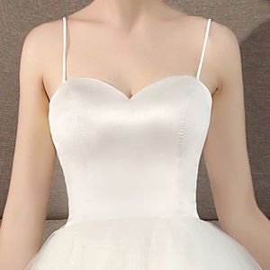 Wedding Dress A-Line Tulle Sweetheart Neckline Natural Waist Zipper Closure Simple Elegant Bridal Gown - Product Image 4