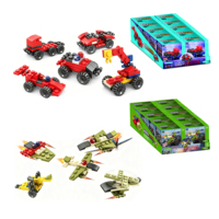 Ensemble de blocs de construction en plastique ABS HTL Mini, modèle de voiture, camion DIY, jouet éducatif, véhicule de construction, jouet de construction pour enfants
