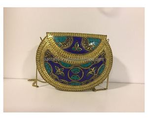 Pochette de soirée en métal pour femmes, nouvelle collection de sacs à main en mosaïque, sac indien - Product Image 5