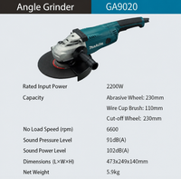 Meuleuse d'angle électrique Makita GA9020 2200W 230mm 9 pouces, outil électrique robuste pour la découpe et le meulage du métal
