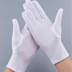 Spandex <b>Gloves</b> White <b>Thin</b> Short Elastic Dance Jewelry <b>Gloves</b> Unisex Sweat Wicking Breathable Non Slip Food Processing - Product Image 1