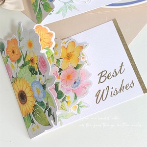 Carte de vœux 3D créative avec fleurs en <span class=keywords><strong>aquarelle</strong></span>, avec enveloppe, pour la Saint-Valentin, les mariages, les fêtes de Thanksgiving, les cadeaux - Product Image 4