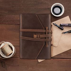 Custom Logo Leather Diary <b>Journal</b> Vintage Style Hardcover Writing Notebook for Gift A4/A5/A6 Sizes OEM/ODM Available - Product Image 2