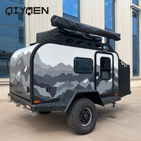 Mini caravane tout-terrain hybride, camping-car, remorque de camping, véhicule tout-terrain, capacité de couchage pour 2 personnes, système de suspension indépendant
