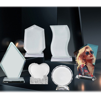 Plaque de sublimation, cadre photo en cristal de sublimation avec boîte cadeau, trophée, cadres photo en verre pour décoration de table, cadeaux personnalisés
