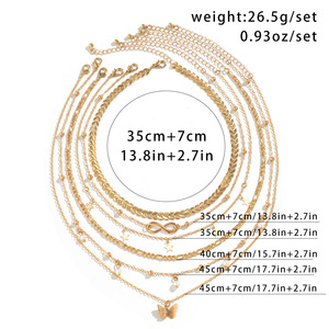 Multi-layer Butterfly Tassel Pendant Necklace Hot Sale Gold Plated Designer Metal Chain Star <strong>Love</strong> Heart Pendant Necklace <strong>Jewelry</strong> - Product Image 5