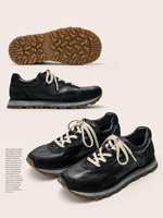 Chaussures décontractées pour hommes en cuir véritable, style vieilli, semelle souple antidérapante et respirante, qualité supérieure, personnalisables en gros