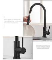 Robinet de cuisine en acier inoxydable 304 de couleur blanche, mitigeur automatique avec capteur tactile, robinet de lavabo à extraction automatique