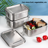 Lonchera Bento de Acero Inoxidable LFGB, Apta para Microondas, Hermética, Conserva la Frescura, Ecológica, 2/3 Compartimentos, MOQ Bajo, Logotipo Personalizado