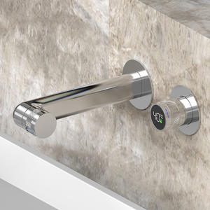 Grifo de Baño Moderno para Hotel Comercial HLK con Pantalla de Temperatura LED Digital, Montado en la Pared, Acabado Cromado, Válvula de Cerámica - Product Image 4