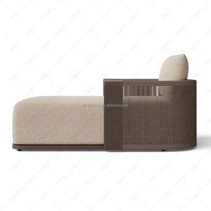Chaise longue d'extérieur en aluminium FERLY, confortable et moelleuse, pour <span class=keywords><strong>jardin</strong></span>, pelouse, terrasse, parc, plage, piscine - Product Image 3