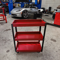 Chariot de rangement métallique à trois niveaux grande capacité, personnalisable, compatible OEM