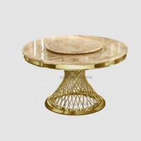 Fournitures de mariage table moderne ronde en forme de lune pour événement table de luxe en verre blanc table de mariage table de banquet dorée