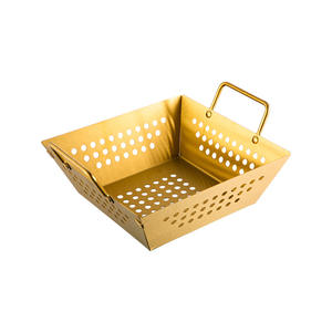 Panier de cuisson en acier inoxydable grand format, antiadhésif, compatible lave-vaisselle, avec poignée, pour légumes, fruits de mer, brochettes, camping en plein air, barbecue - Product Image 5