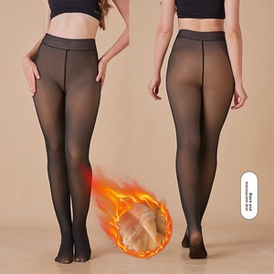 Autumn Winter TK High Quality Sheer Nylon Seamed Pantyhose Fleece Lining Thickened One-Strap Design Womens Warm Leggings - Product Image 4