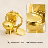 Pendentif en métal amusant en forme de toilettes, bicolore argent et or, cadeau fantaisie, vente en gros, directement de l'usine, OEM personnalisé pour porte-clés