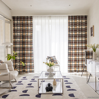 INNERMOR luxe intérieur Plaid rideaux vérifier extérieur drapé pour chambre cuisine salon cuisine intérieur-extérieur utilisation