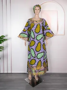 H & D gaun kustom Afrika wax pakaian tradisional gaun longgar musim panas lengan pendek