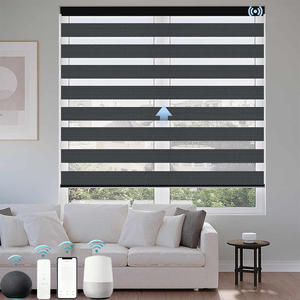 Persianas Enrollables Motorizadas Inteligentes Inalámbricas Alexa y <span class=keywords><strong>Google</strong></span> para Ventanas de Día y de Noche, Persianas Zebra para Sala de Oración - Product Image 1