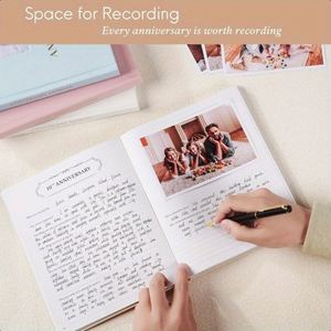 A3 Leather Spiral Cover Address <b>Book</b> for <b>Wedding</b> Anniversary Memory Diary Instant Record - Product Image 4
