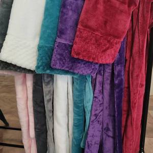 Pigiama Lungo Elegante all'Ingrosso in Flanella Spessa per Uomo e <span class=keywords><strong>Donna</strong></span>, Calda <span class=keywords><strong>Camicia</strong></span> <span class=keywords><strong>da</strong></span> <span class=keywords><strong>Notte</strong></span> con Ampia Tasca e Bordo Bianco - Product Image 2