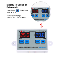 Thermostat numérique XK-W1010 Celsius Fahrenheit Commutateur de contrôle de température pour incubateur Relais LED Chauffage Refroidisseur Sortie directe