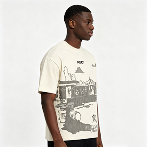 XINGE Manufacturer Streetwear Custom <b>T</b>-<b>shirt</b> <b>Collar</b> Short Sleeve Print Boxy Distressed <b>T</b> <b>Shirt</b> Vintage Acid Wash <b>T</b> <b>Shirt</b> Men - Product Image 2