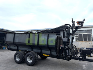 Remorque hydraulique DIBO CE pour l'exploitation forestière et agricole, 14 tonnes, pour le transport de bois, avec côtés à lattes et grue forestière - Product Image 5