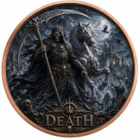 Pièce de collection Dark Knight Apocalyptique en cuivre fin 999, 1 oz, haute relief, peinte aux UV, effet proof-like