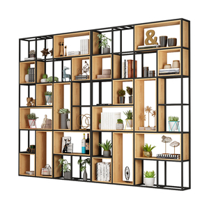 Portatile Moderno Mobili di Grandi Dimensioni di Altezza Libreria, 4 Tiers Industriale Scala di Metallo Libro Scaffale Armadietto Del Vino in Legno per Soggiorno - Product Image 1