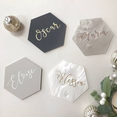 JIN PENG Tarjetas de Lugar de Acrílico Dorado con Estampado en Caliente y Soporte para Bodas, Banquetes, Reuniones, Fiestas, Etiquetas de Asientos - Product Image 4
