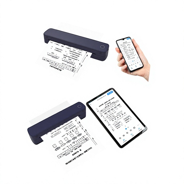 Portable A4 Thermal Printer USB +  Interface 203dpi Black and White Color Document Photo for Paper Printer in Stock