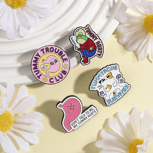 Pin Esmaltado del Club de Problemas de Estómago: No Habla Contigo, Mi Estómago Dolora, Broche de Superviviente de Cólicos, Insignia para Mochila y Solapa, Joyería y Regalos - Product Image 2