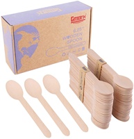 Cuillères/fourchettes/couteaux en bois jetables biodégradables Ensemble de couverts en bois