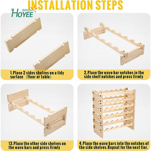 2 pezzi 6 Tier 36 porta vino in legno espositore scaffali in piedi in legno portabottiglie per la <span class=keywords><strong>cucina</strong></span>, cantina, pavimento - Product Image 6