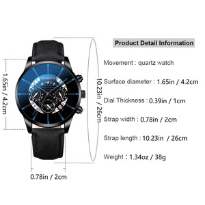 Wholesale Custom LOGO Alloy Fashion Classic Leather <strong>GENEVA</strong> Date WristWatch Calendar Quartz Bracelet and <strong>Watches</strong> <strong>Set</strong> for Men - Product Image 6