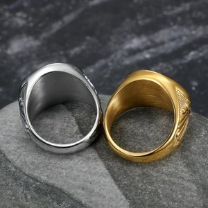 Mode Hot-Selling <span class=keywords><strong>Retro</strong></span> Domine ering AG Freimaurer <span class=keywords><strong>Ring</strong></span> für Männer Frauen Vergoldet Edelstahl Zirkon Hersteller Großhandel - Product Image 6