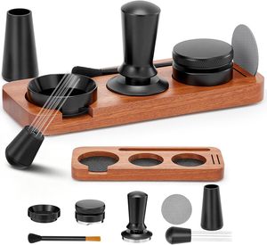 Juego <span class=keywords><strong>de</strong></span> 7 Accesorios para Barista <span class=keywords><strong>de</strong></span> Espresso con Prensador <span class=keywords><strong>de</strong></span> Café, Herramienta WDT, Estación <span class=keywords><strong>de</strong></span> Prensado y Distribuidor <span class=keywords><strong>de</strong></span> Café para Cafetería - Product Image 1